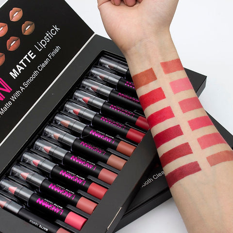 12pcs/lot matte Lipstick Waterproof