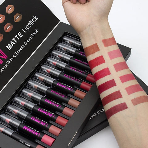 12pcs/lot matte Lipstick Waterproof