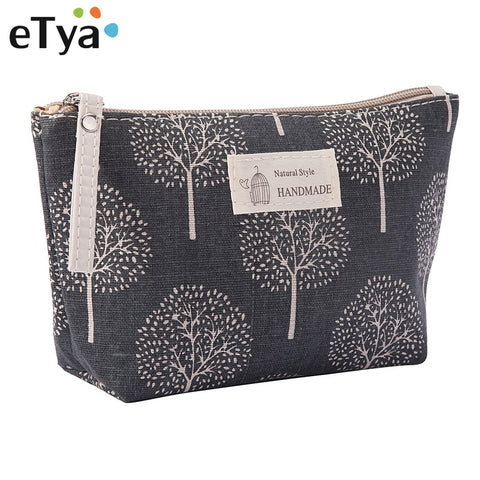 Women Plaid Travel Cosmetic Bag Makeup