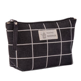 Women Plaid Travel Cosmetic Bag Makeup