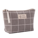 Women Plaid Travel Cosmetic Bag Makeup