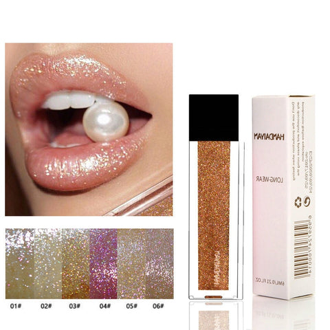 Gold Glitter Lips Makeup Lip