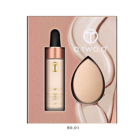 Matte Foundation With Sponge Puff Kit Matte Effect