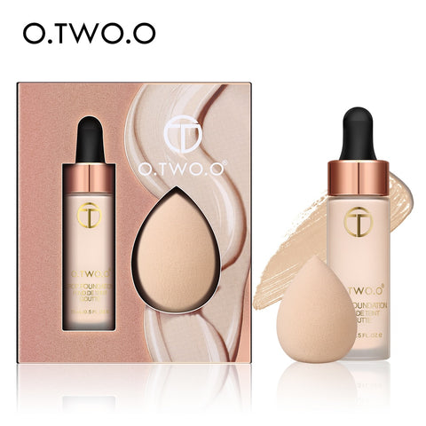 Matte Foundation With Sponge Puff Kit Matte Effect