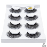 pairs natural false eyelashes fake lashes long makeup 3d mink lashes