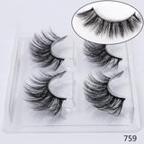 pairs natural false eyelashes fake lashes long makeup 3d mink lashes