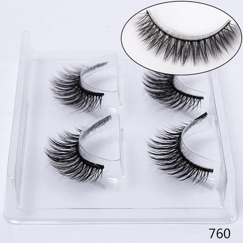 pairs natural false eyelashes fake lashes long makeup 3d mink lashes